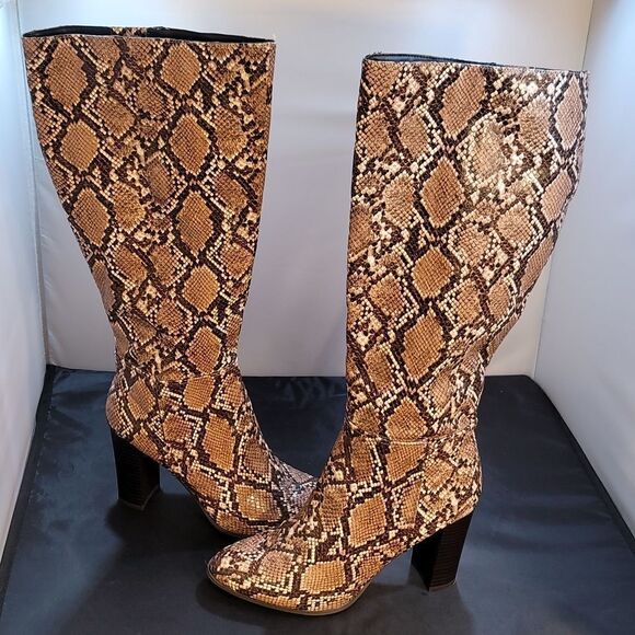 A NEW. DAY SNAKE PRINT  KNEE-HIGH WOMEN'S BOOT - Picture 7 of 16